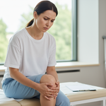 knieschmerzen frau hübsch