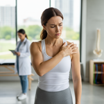 schulterschmerzen frau hübsch sexy